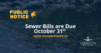Sewer Bills Due: Oct 31st 